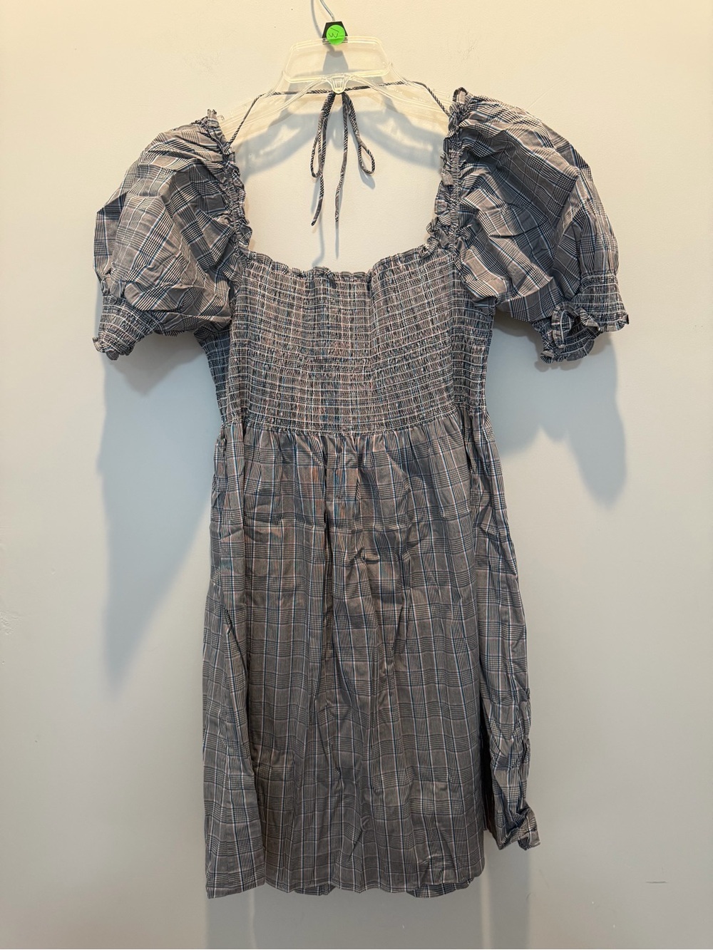 Hill House Gray-Blue Plaid Smocked Mini Dress - Picture 5 of 6